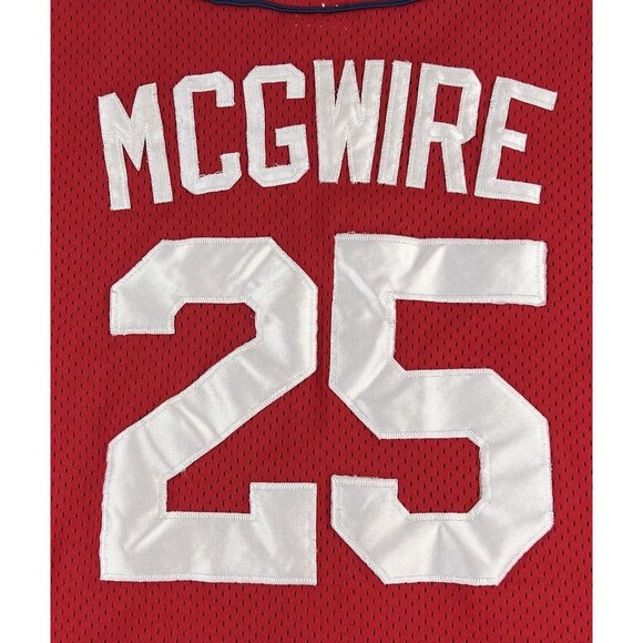 Vintage Mark McGwire St Louis Cardinals Majestic Red Jersey Made in USA Size L - Picture 5 of 8